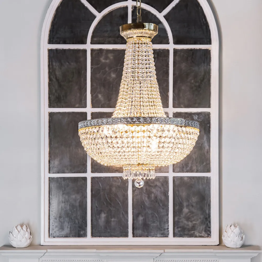 Maytoni Bella lysekrone, gullfarget, krystall, Ø 50 cm Best