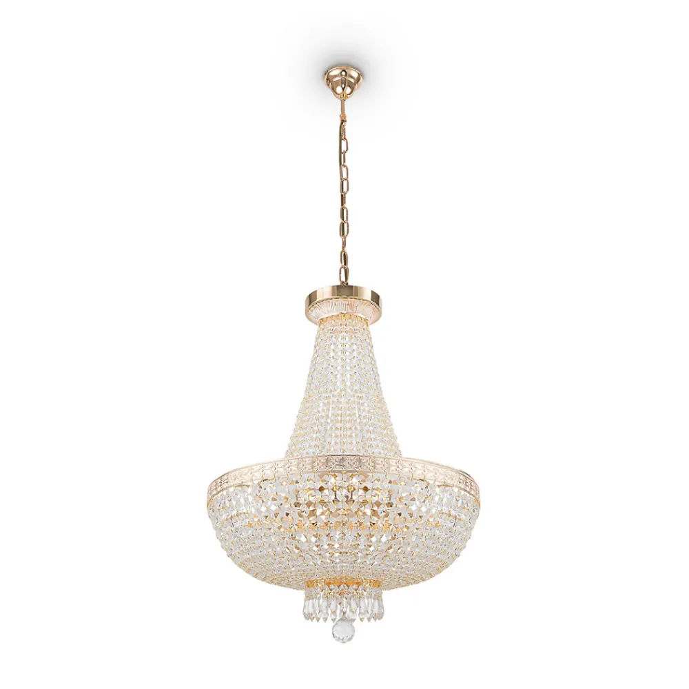 Maytoni Bella lysekrone, gullfarget, krystall, Ø 50 cm Best