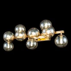 Maytoni Dallas vegglampe med 9 glasskuler, gull Best