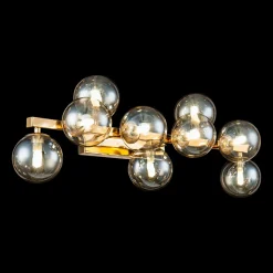Maytoni Dallas vegglampe med 9 glasskuler, gull Best