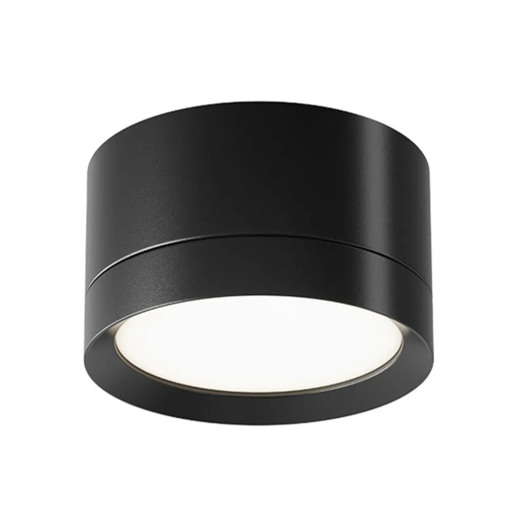 Maytoni downlight Hoop, svart, høyde 5 cm Ø 8,5 cm aluminium GX53| Kontorbelysning
