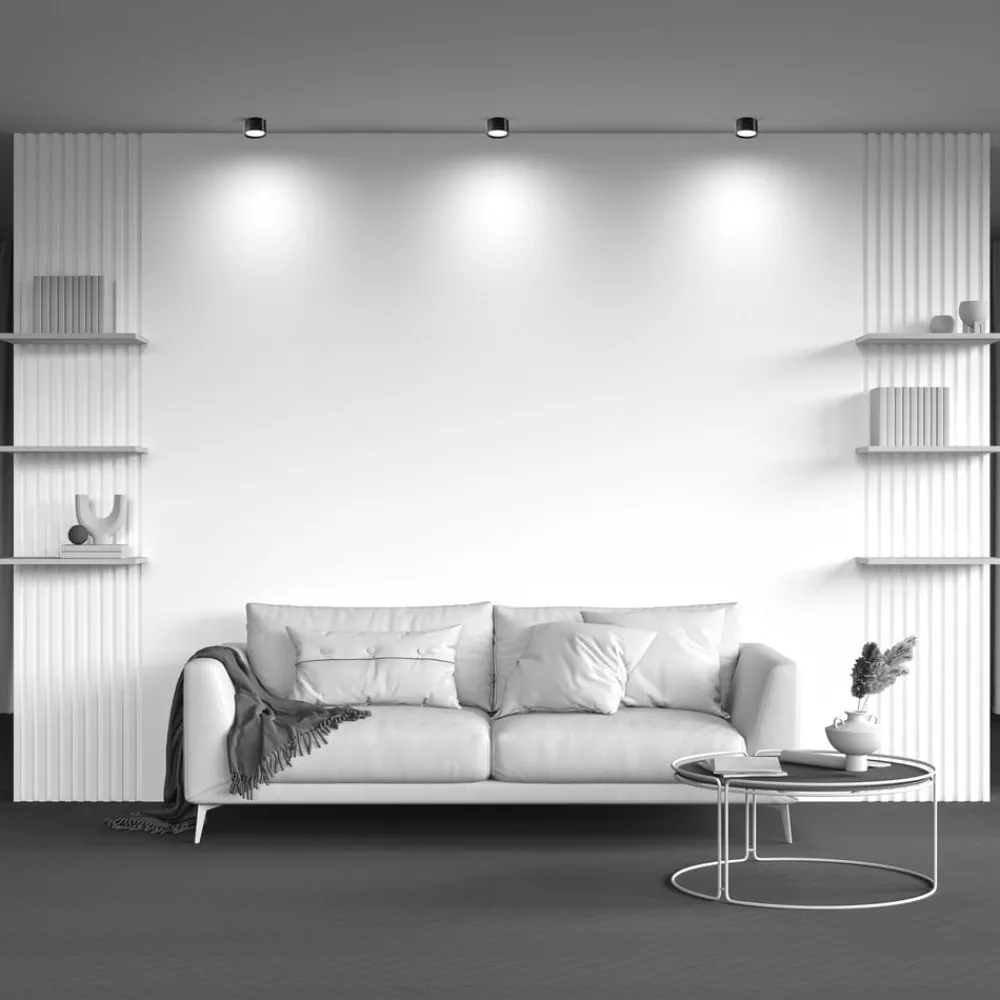 Maytoni downlight Hoop, svart, høyde 5 cm Ø 8,5 cm aluminium GX53| Kontorbelysning