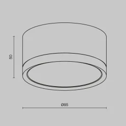Maytoni downlight Hoop, svart, høyde 5 cm Ø 8,5 cm aluminium GX53| Kontorbelysning