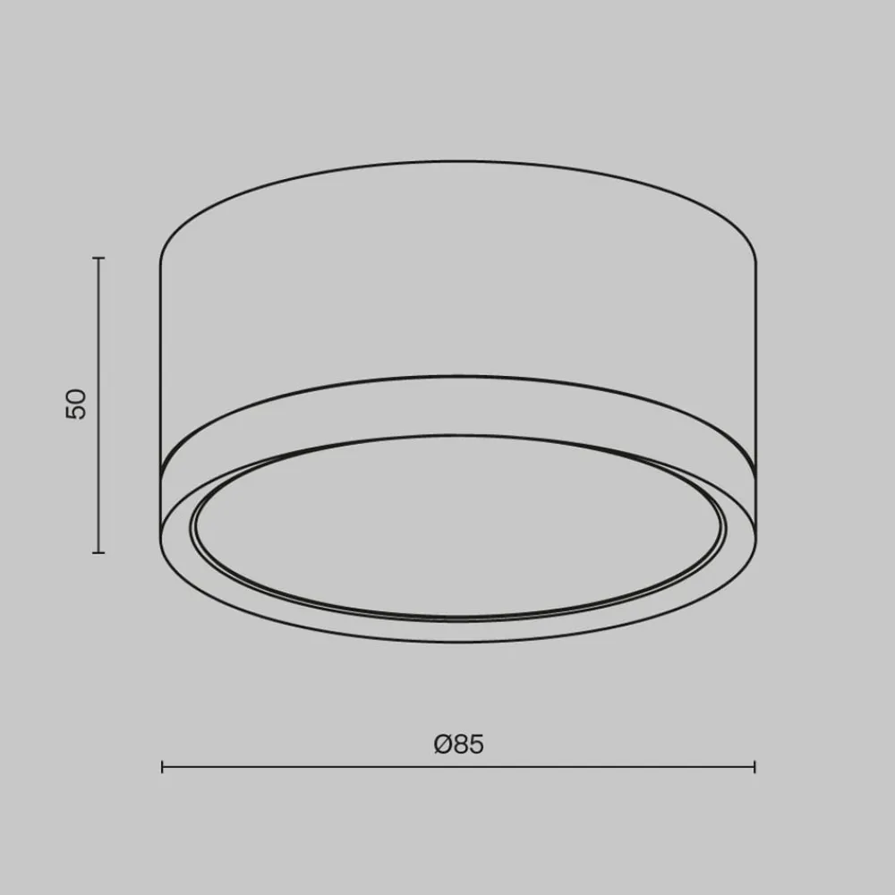 Maytoni downlight Hoop, svart, høyde 5 cm Ø 8,5 cm aluminium GX53| Kontorbelysning