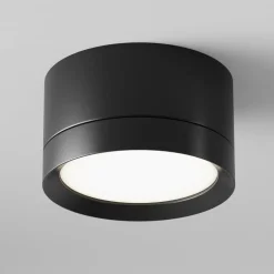 Maytoni downlight Hoop, svart, høyde 5 cm Ø 8,5 cm aluminium GX53| Kontorbelysning
