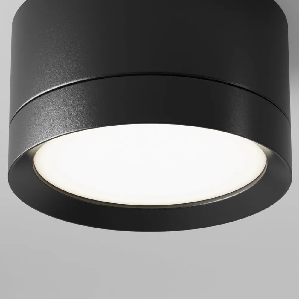 Maytoni downlight Hoop, svart, høyde 5 cm Ø 8,5 cm aluminium GX53| Kontorbelysning