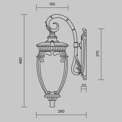 Maytoni Fleur utendørs vegglampe, bronse Hot