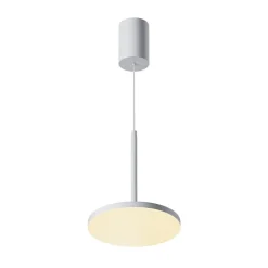 Maytoni LED-hengelampe Plato, hvit, Ø 18,5 cm, aluminium| Kontorbelysning