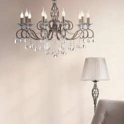 Maytoni lysekrone Grace antikk messing metall/glass 10 lyskilder. Discount