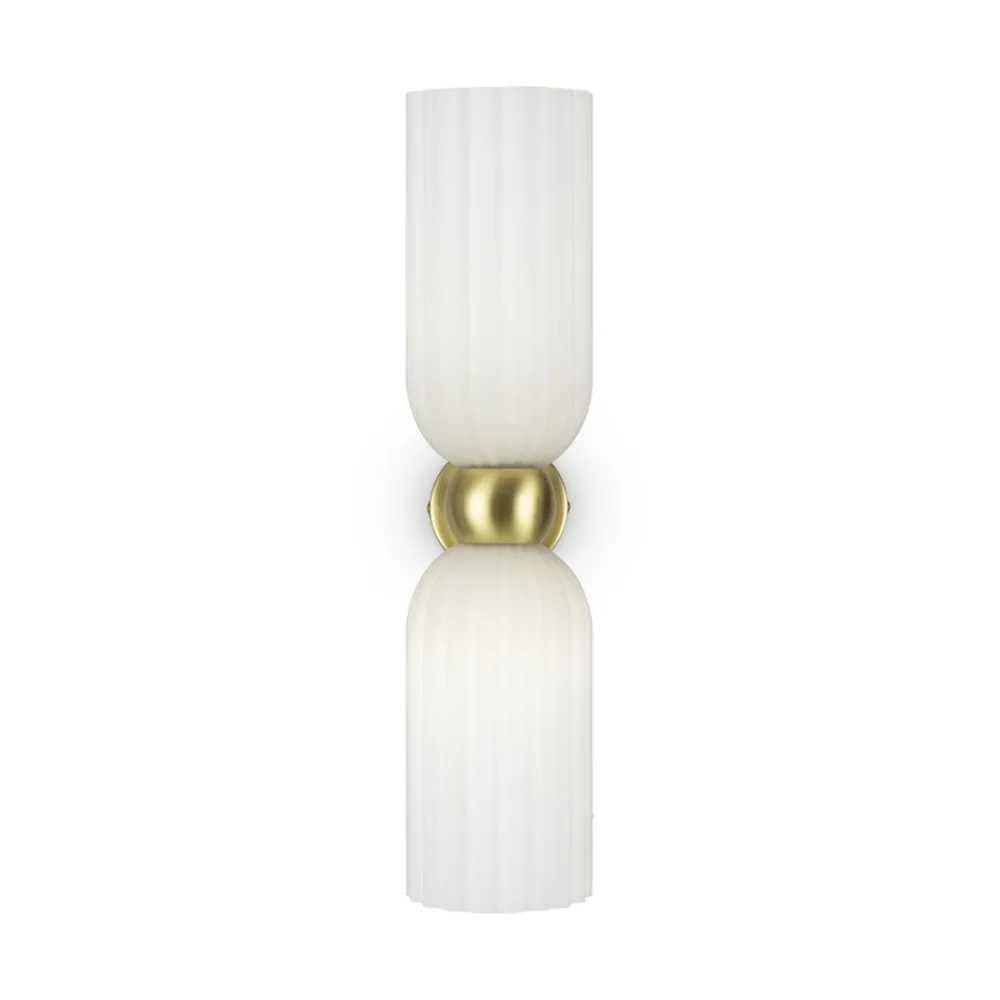 Maytoni vegglampe Antic, 2 lyskilder, gull/hvitt, glass| Design- Og Hotellbelysning