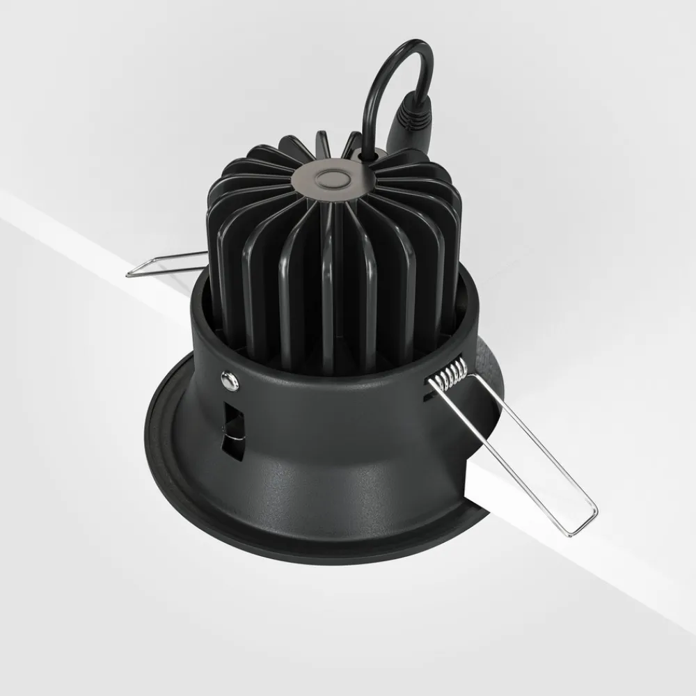 Maytoni Yin LED for innfelt belysning, IP20, 3000K, triac, svart Outlet