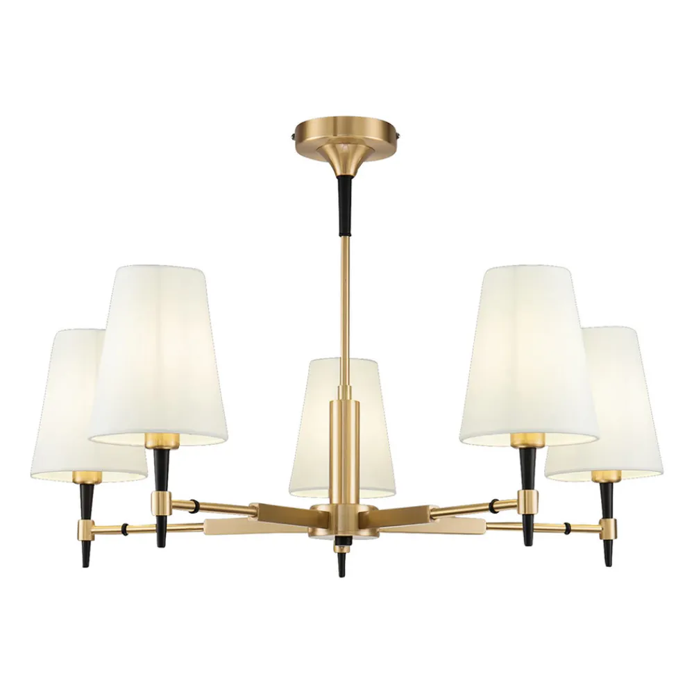 Maytoni Zaragoza lysekrone 5 lyskilder tekstilskj