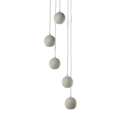 HELAM Midway hengelampe, 5 lyskilder, rund, sandfarget, GU10 Sale