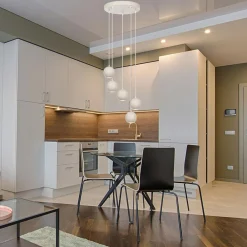 HELAM Midway hengelampe, 5 lyskilder, rund, sandfarget, GU10 Sale