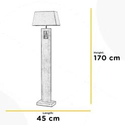 ONLI Miriel gulvlampe, høyde 170 cm, tekstil, tre Hot