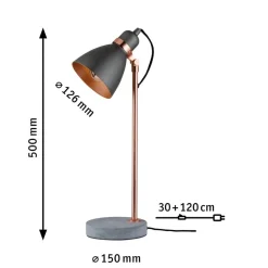 Paulmann Moderne bordlampe Orm med betongfot| Kontorbelysning|Bordlamper