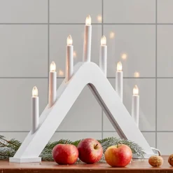 STAR TRADING Moderne designet lysestake Jarve hvit| Julebelysning