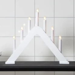 STAR TRADING Moderne designet lysestake Jarve hvit| Julebelysning