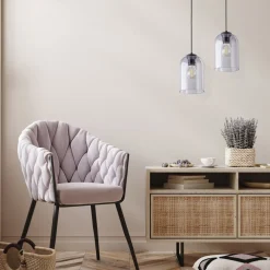 TK Lighting Molly hengelampe, lilla, Ø 14 cm, metall/glass| Pendellamper