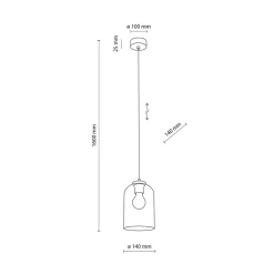 TK Lighting Molly hengelampe, transparent, Ø 14 cm, metall/glass| Pendellamper