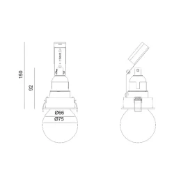 Molto Luce innbyggingslampe Willi 68R, hvit, aluminium, E27| Downlights