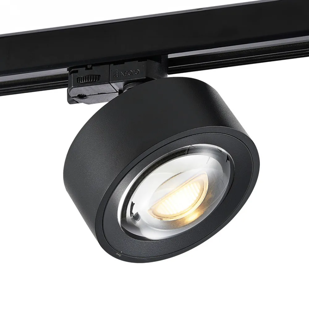 Molto Luce LED 3-faset skinnespot Mag, svart, 827 Hot