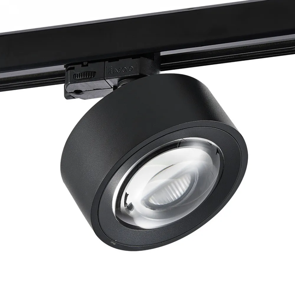 Molto Luce LED 3-faset skinnespot Mag, svart, 827 Hot