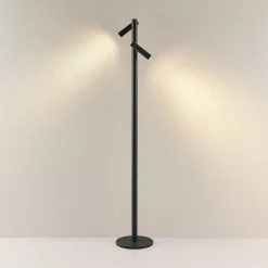 Molto Luce LED-gulvlampe Mimo Double F, antrasitt, aluminium Discount