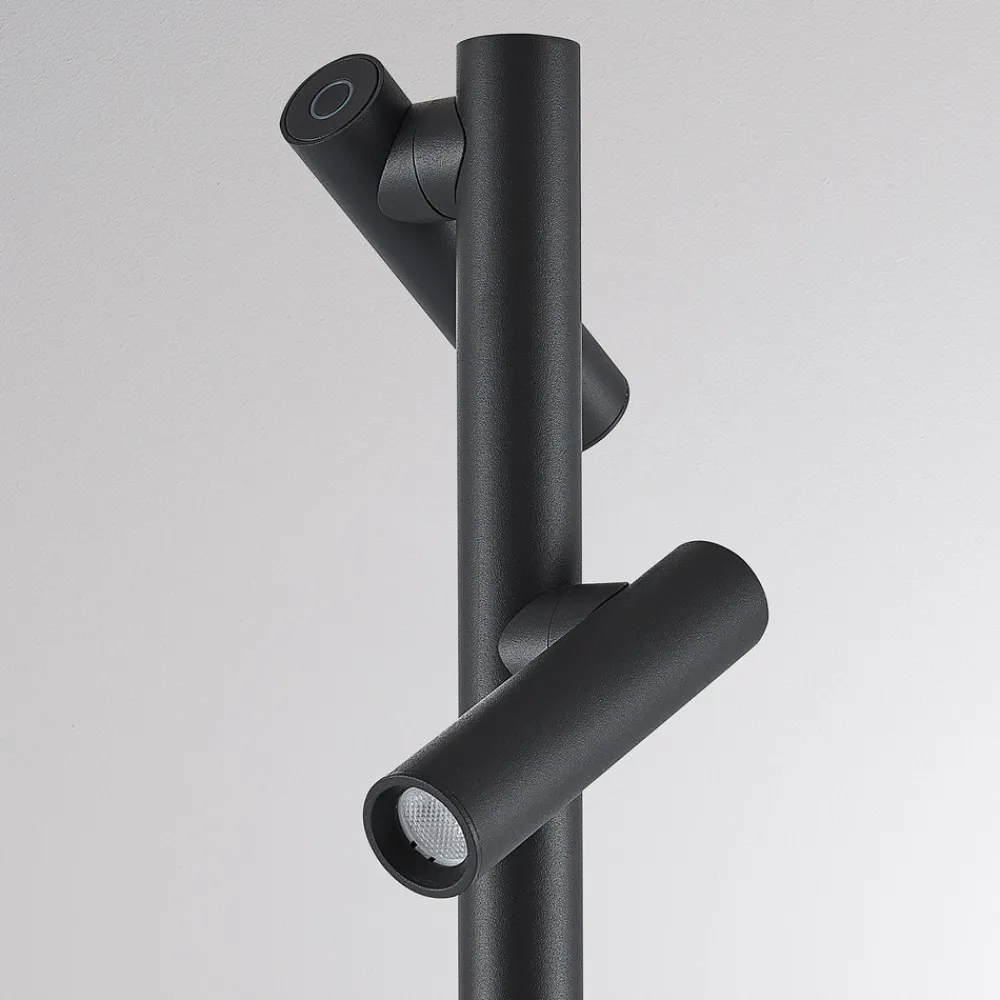 Molto Luce LED-gulvlampe Mimo Double F, antrasitt, aluminium Discount