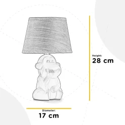 ONLI Monkey bordlampe, rosa, keramikk, 28 cm høy, E14| Bordlamper