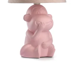 ONLI Monkey bordlampe, rosa, keramikk, 28 cm høy, E14| Bordlamper