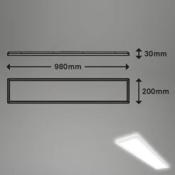 Briloner Move LED-panel, sensor, 98 x 20 cm, IP44, plast, hvit Hot