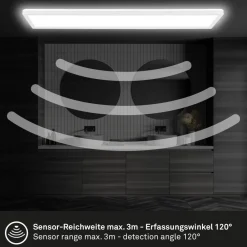 Briloner Move LED-panel, sensor, 98 x 20 cm, IP44, plast, hvit Hot