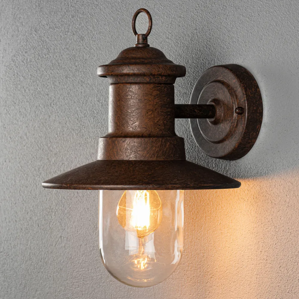 Konstsmide Napoli utendørs vegglampe, rustbrun Outlet