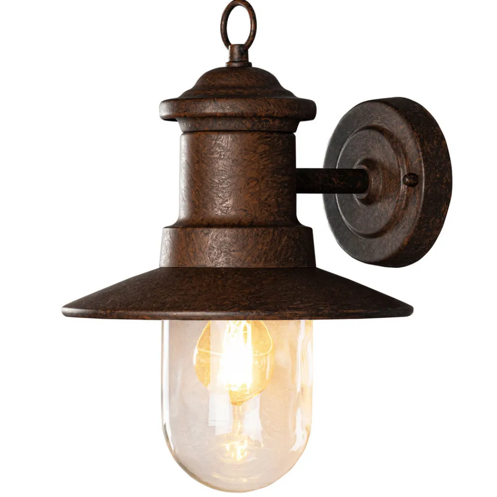 Konstsmide Napoli utendørs vegglampe, rustbrun Outlet