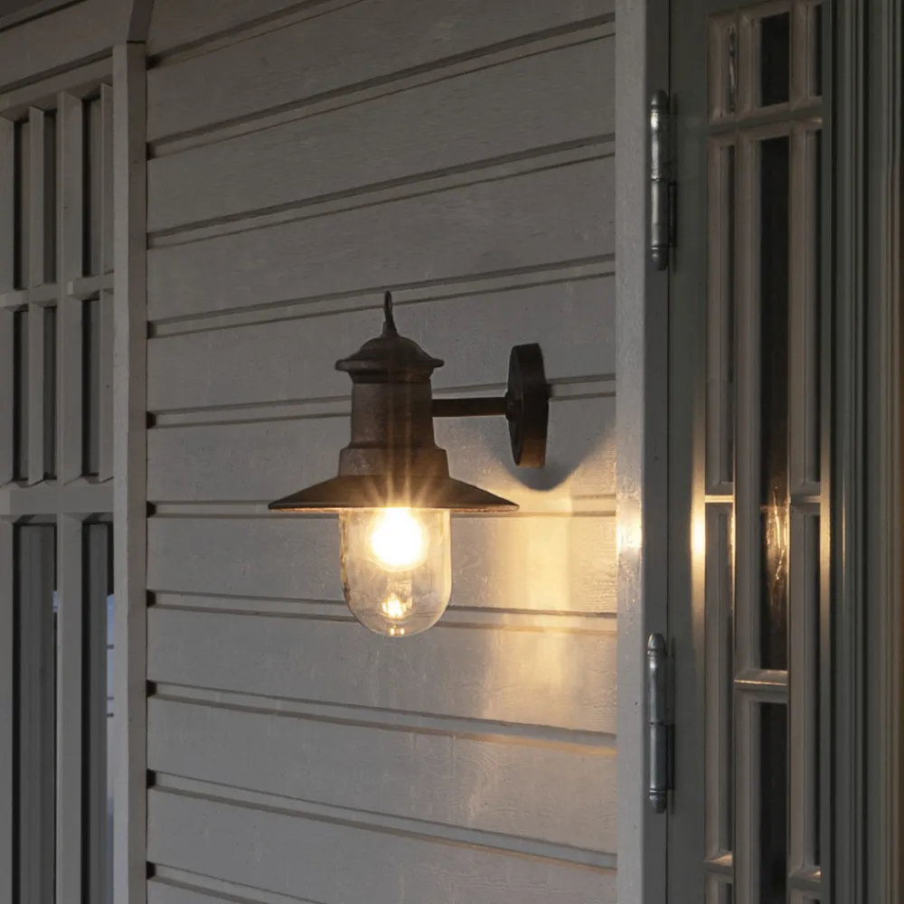 Konstsmide Napoli utendørs vegglampe, rustbrun Outlet