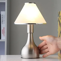 Lindby Nattbordlampe Ellen i glass og metall| Bordlamper