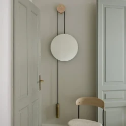 New Works speil Rise and Shine, messing, Ø 45 cm, glass| Møbel Og Interiør