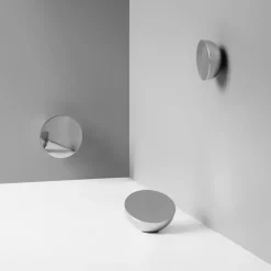 New Works veggspeil Aura Large, Ø 13 cm, stål