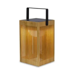 Newgarden Okinawa LED-solcellebordlampe av bambus| Dekorasjonsbelysning|Kommersiell Utebelysning
