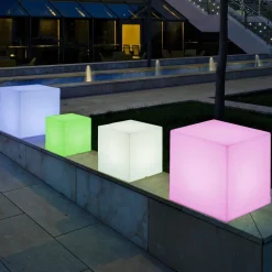 Newgarden solcellelampe Cuby kube, høyde 32 cm| Dekorasjonsbelysning|Terrassebelysning