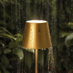 Sigor Nuindie LED oppladbar bordlampe, USB-C, gull, IP54, dimbar| Dekorasjonsbelysning|Terrassebelysning