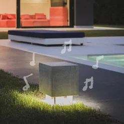 OLEV Cemento LED-sokkellampe med høyttaler Sale