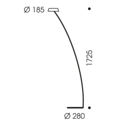Oligo Glance LED-gulvlampe bøyd, svart matt| Gulvlamper