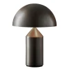 Oluce Atollo bordlampe, aluminium, Ø 25 cm, bronse| Bordlamper