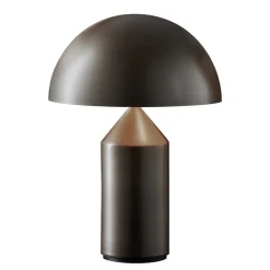 Oluce Atollo bordlampe, aluminium, Ø 25 cm, bronse| Bordlamper