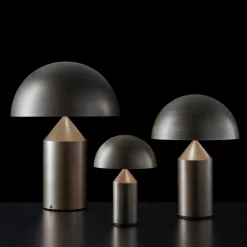 Oluce Atollo bordlampe, aluminium, Ø 25 cm, bronse| Bordlamper