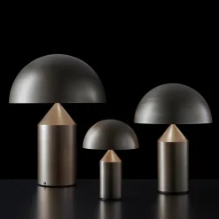 Oluce Atollo bordlampe, dimbar, Ø38cm, bronse| Design- Og Hotellbelysning|Bordlamper