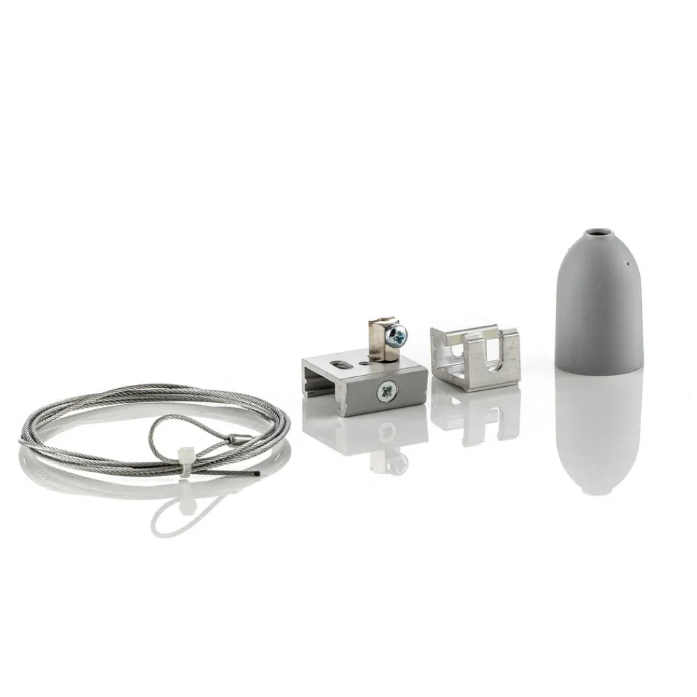 GLOBAL Opphengssett for 3-fase skinne Noa, 150cm grå Discount