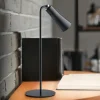 Reality Leuchten Oppladbar LED-bordlampe Maxi, svart, metall, dimbar, 36 cm| Kontorbelysning|Bordlamper